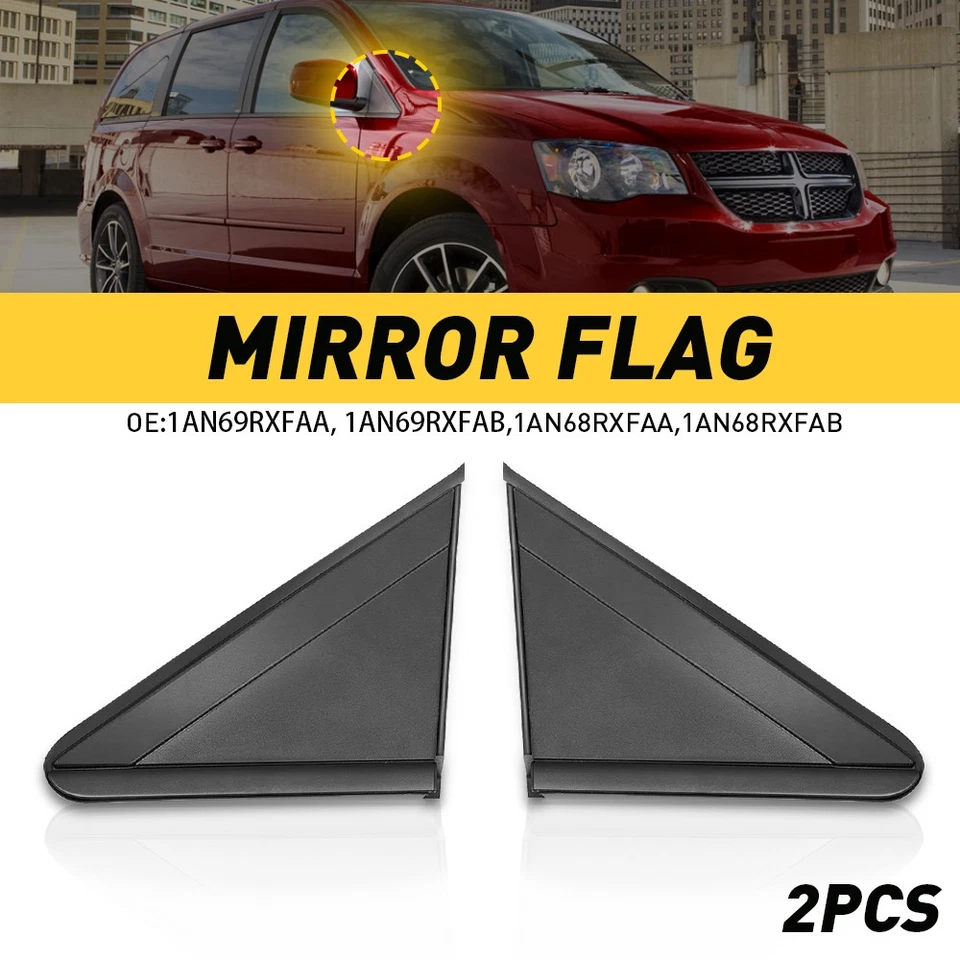 Aplique de bandera de espejo izquierdo y derecho para Chrysler Town & Country Dodge Grand Caravan Foto 1 de 4