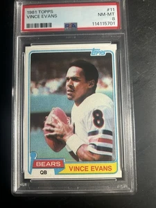 1981 Topps #11 Vince Evans RC PSA 8 Chicago Bears USC - Picture 1 of 2