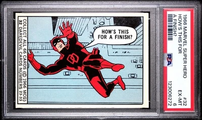 1966 Donruss Marvel Super Heroes #32 PSA 6 HOW'S THIS FOR A FINISH? Daredevil - Image 1 of 2
