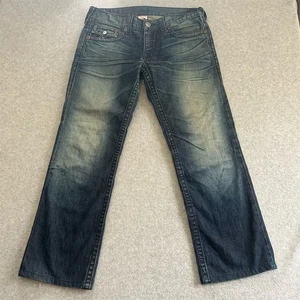 True Religion Jeans Men's Rainbow Ricky Blue Size 34 Made in USA - Picture 1 of 15