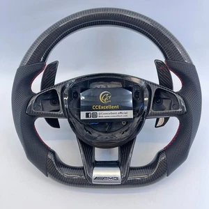 For Mercedes-Benz AMG W205 S63 C43 SL GLE-Class W166 Carbon Fiber Steering Wheel - Bild 1 von 9