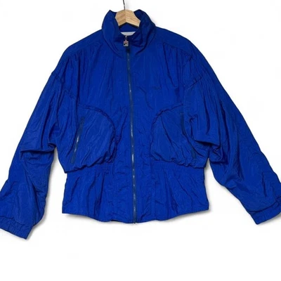 VTG Fila Jacket Parachute Womens Size 8 Blue Nylon Royal Blue Zip Up 80's 90's - Image 1 of 4