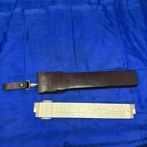 Custodia in pelle vintage Frederick Post Versalog Hemmi bambù slide regola 1460 Giappone - Foto 1 di 24