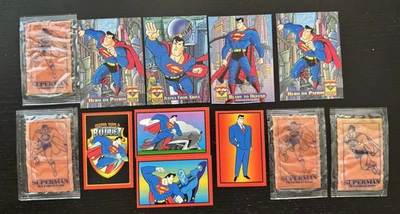 1996 DC SUPERMAN PUZZLES-4 STICKERS 4-GUM PACKS 4 - Image 1 of 2