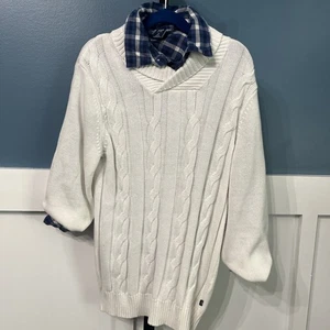 Gap Boys Sweater Shirt Set Size M 8 Off White/Blue - Picture 1 of 6