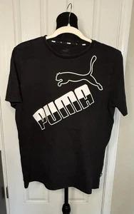Camiseta gráfica manga corta PUMA para hombre pequeña negra con logotipo grande - Imagen 1 de 8