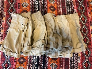 Girls Khaki uniform Shorts Lot Of 5 Wonder Nation - Picture 1 of 5