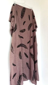 Codello feather wool blend knit scarf, 70x180, purple beige - Picture 1 of 4