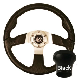 Black Sport Steering Wheel Kit Club Car DS 1982-Up Golf Cart - Imagen 1 de 1