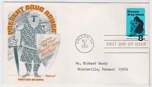 TurtlesTradingPost- Drug Addiction - #1438 1971 FDC Fleetwood Cachet - Picture 1 of 1