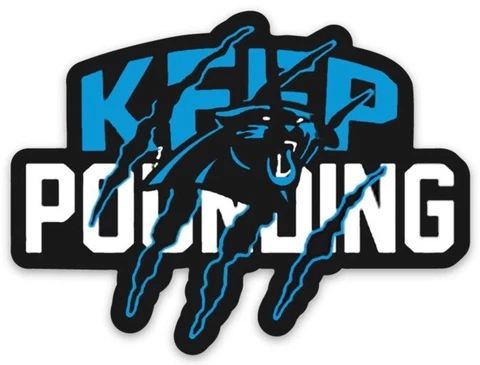 Carolina Panthers Panther Keep Pounding Namesake Type Logo Die-cut MAGNET Cover
