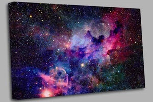 Nebula and Galaxies in Space Elements NASA Canvas Wall Art Ready To Hang - Picture 1 of 7