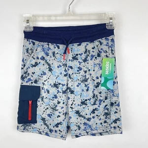 Garanimals Jungen Größe 6 grau Pongee Tasche Shorts mit blauen Farbspritzern Design - Bild 1 von 9