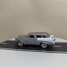 Johnny Lightning Tri-Chevy 1956 Chevy Nomad Wagon Silver & White Two-Tone 1:64 