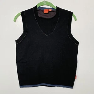 Hugo Boss Pullover Weste Herren 100% Wolle ärmellos Größe L geschrumpft S Mängel - Bild 1 von 11