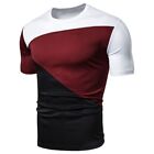 Polyester Men's Sports Top Slim Fit Muscle Fit Gym Shirt with Short Sleeves