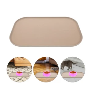 Puppy Feeding Bowl Mat Silicone Pet Bowl Floor Silicone Raised Edge Pet Placemat - Picture 1 of 12