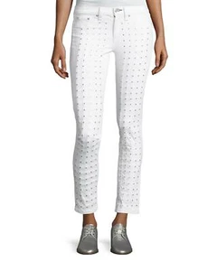 $395 New RAG & BONE White Blanc STUDDED Denim SKINNY Jeans 26 - Picture 1 of 12