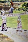 Original Painting “Find A Spot In The Park” Locals Enjoying Uppermill Park