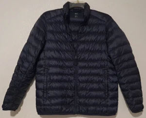 Uniqlo Light Weight Down Puffer Packable Jacket Womens Size Large Navy Blue - Picture 1 of 8