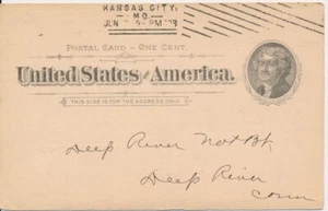 Kansas City Missouri 1898 Barry Machine cancel on Postal card First National Ban - Picture 1 of 2