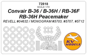 Enmascaramiento pacificador 1/72 B-36/B-36H/Rb-36F/Rb-36H para Revell #04632/5703/5707 - Imagen 1 de 1