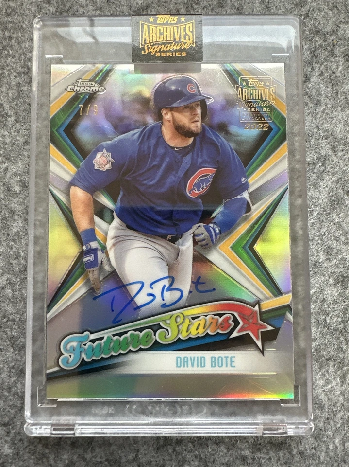 David Bote Autograph # /9 Topps Chrome Future Stars Archives Signature Cubs CARD - Image 1 of 2