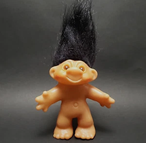 1986 DAM Troll 5" Doll Playmate Long BLACK Hair Made in DENMARK - Picture 1 of 6