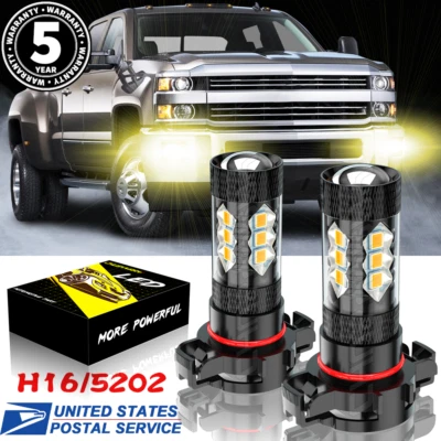 Luces antiniebla LED amarillo dorado para Chevrolet Tahoe 2007-2014 3000K 5202 Foto 1 de 4