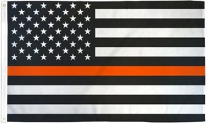 Thin Orange Line 3x5ft Poly - Thin Line Flags in Support of Search & Rescue Team - Picture 1 of 4