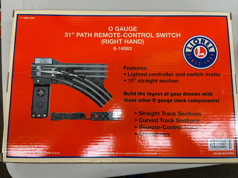 Lionel 31" Path Right Hand Remote Control Switch