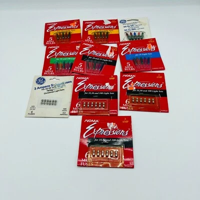 10 Packages Vintage Mini Bulbs & Mini Fuses String Lights Christmas Lights  - Image 1 of 4