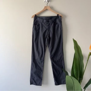 Theory Men's Button Fly Pinstripe Chinos Dark Blue Navy White Belt Loops Pockets - Picture 1 of 10