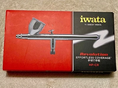IWATA HP-CR Revolution 0.5mm Double Action Airbrush -Gravity Fed Large Cup - New - Image 1 of 4