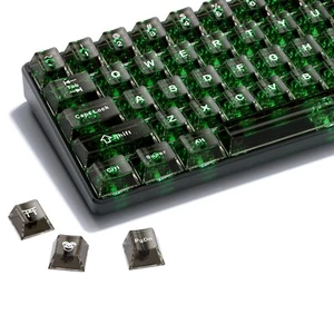 XVX Tappi Chiavi Trasparenti, Nero Trasparente Keycaps 60 65 75 100%, Cristallo Ce... - Foto 1 di 7