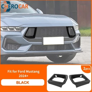 Gloss Black Front Bumper Grille Side Air Vent Trim for Ford Mustang 2024 2025 - Picture 1 of 15