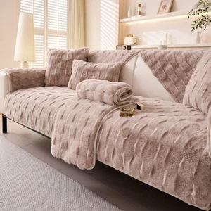 Winter Plush Sofa Cover – Thickened Non-Slip Furry Couch Protector - Picture 1 of 13