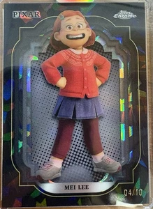 2024 Topps Chrome Disney Mei Lee Black Wave Refractor /10 Turning Red - Picture 1 of 2