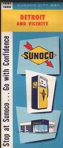 1961 Sunoco Road Map: Detroit and Vicinity NOS - Picture 1 of 1