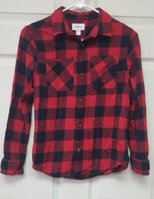 Camisa de flanela Sonoma masculina manga longa tamanho médio vermelha/preta - Imagem 1 de 4