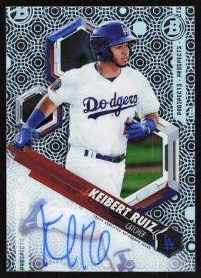 2018 Bowman High Tek Autographs Keibert Ruiz Auto Los Angeles Dodgers #PHT-KR - Image 1 of 2