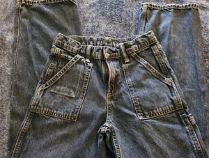 Gap Boys Blue Denim Jeans Size 10 Carpenter Adj Waist - Picture 1 of 2