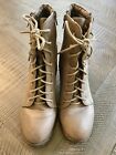 Women’s Charlotte Russe Zip Up/lace Up Ankle Boots Size 9 2” Heel