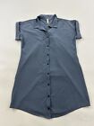 Lucy Activewear Dress Womens Small Blue Gray V-neck Athletic Dress Button Up