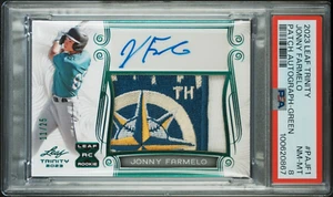 Parche Leaf Trinity 2023 automático verde 11/25 JONNY FARMELO radiocontrol Seattle Mariners PSA 8 - Imagen 1 de 2