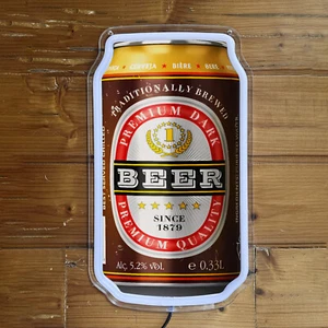 BEER Can Bar Club Wall KTV Decor Poster Silicone LED Neon Light Sign 12"x7" G1 - Picture 1 of 3