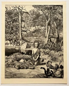 Max KLINGER Simplicius am Grabe des Einsiedler, Simplicius sur tombe de l'ermite - Picture 1 of 3