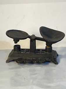 Vintage Miniatur Gusseisen Waage mit 1 Gewichten - Bild 1 von 6
