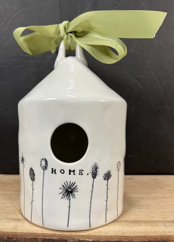 Rae Dunn Magenta M Studios Exclusive Round HOME Birdhouse Wildflower 21 Stems Cover