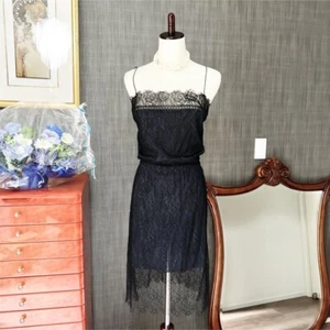 CHANEL Embroidery All over Lace Dress Black Size 38 NEW 202503R - Picture 1 of 9